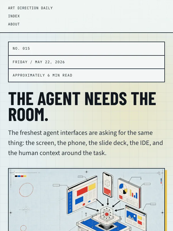 Issue 015 — The agent needs the room.