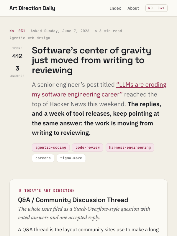 Issue 031 — Software's center of gravity just moved from writing to reviewing