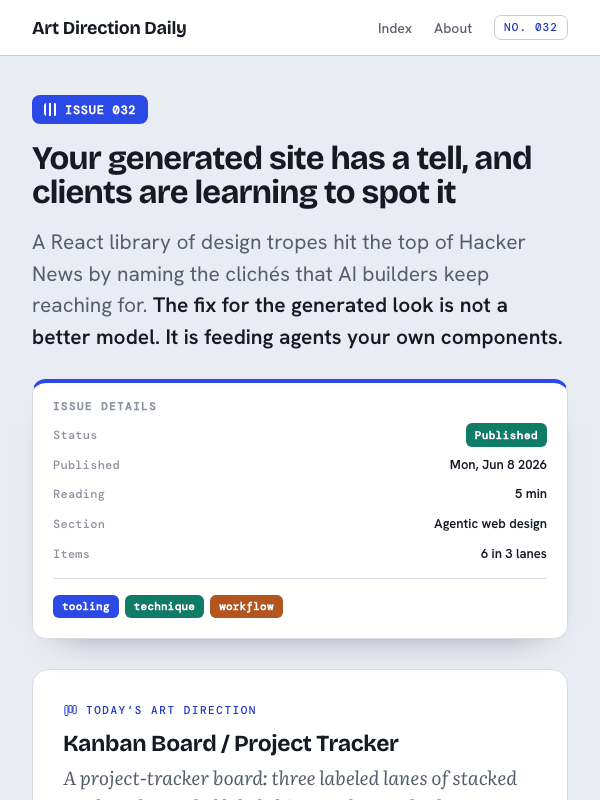 Issue 032 — Your generated site has a tell, and clients are learning to spot it