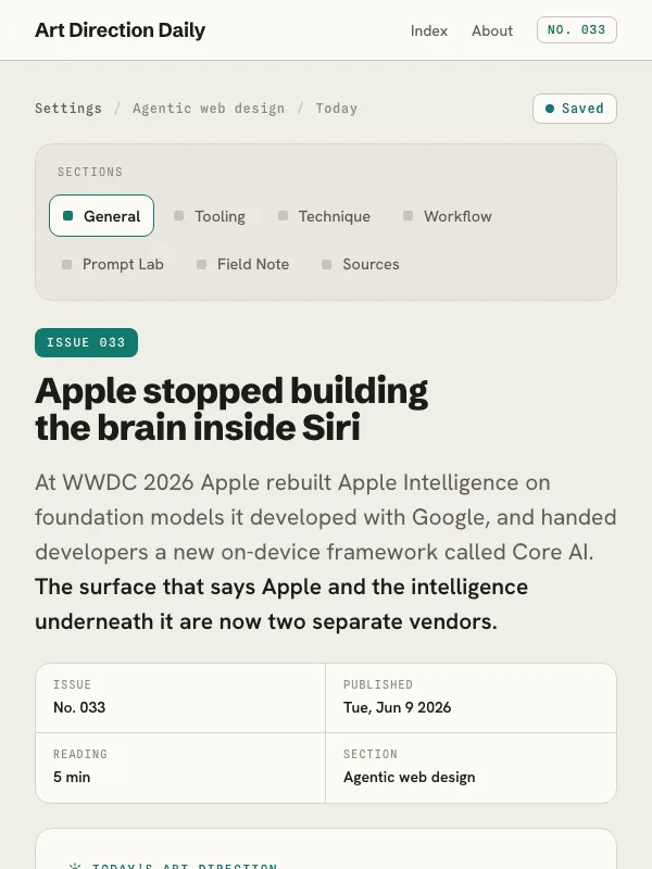 Issue 033 — Apple stopped building the brain inside Siri
