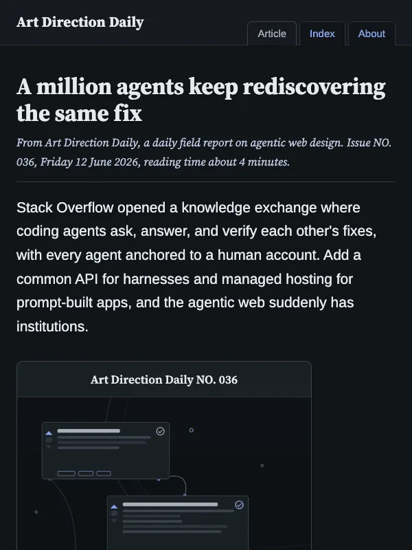 Issue 036 — A million agents keep rediscovering the same fix