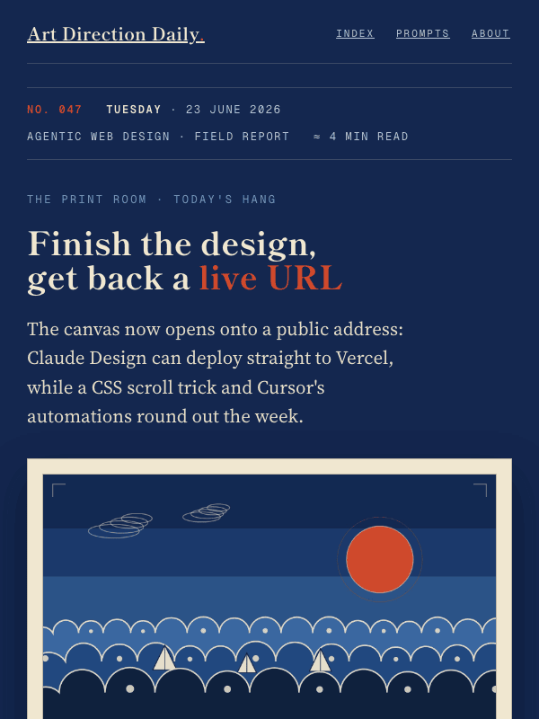 Issue 047 — Finish the design, get back a live URL