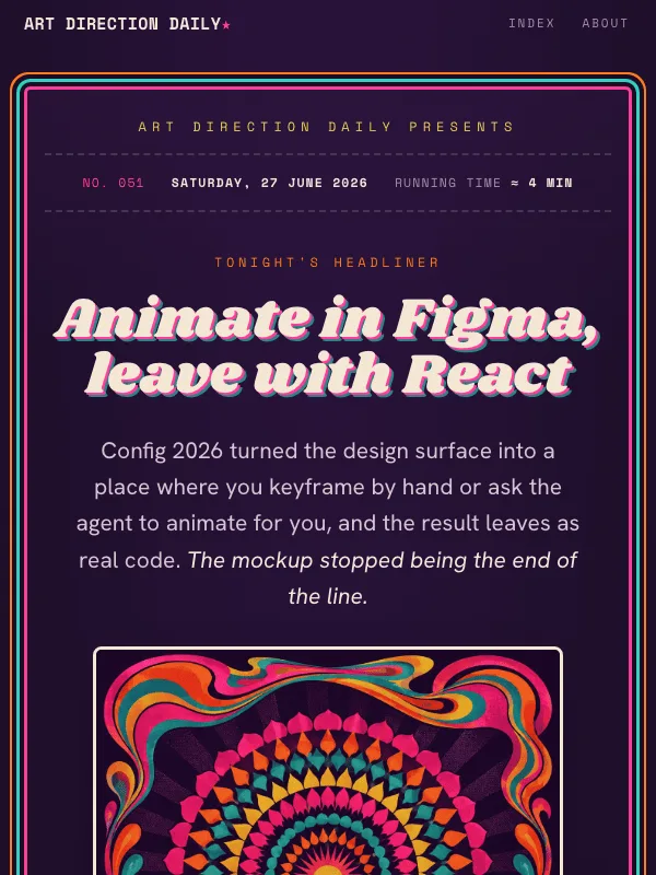 Issue 051 — Animate in Figma, leave with React