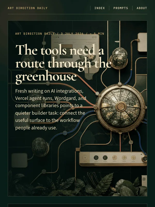 Issue 057 — The tools need a route through the greenhouse