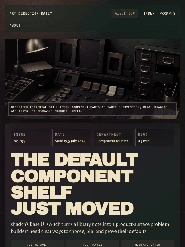 Issue 059 — The default component shelf just moved