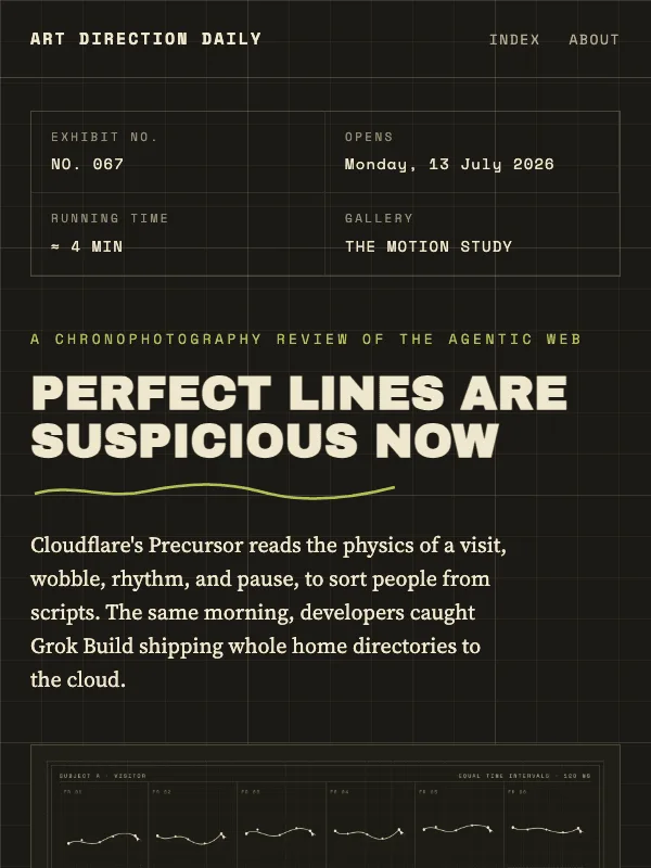 Issue 067 — Perfect lines are suspicious now