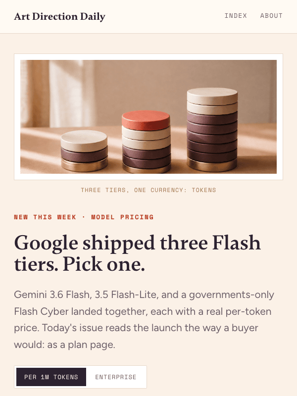 Visual result for the The Pricing Page prompt