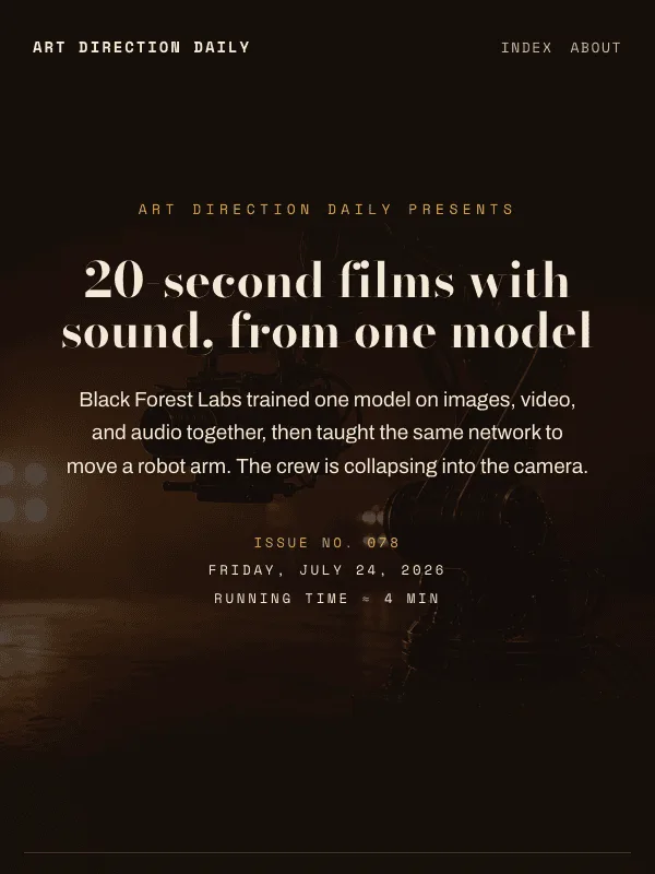 Issue 078 — 20-second films with sound, from one model
