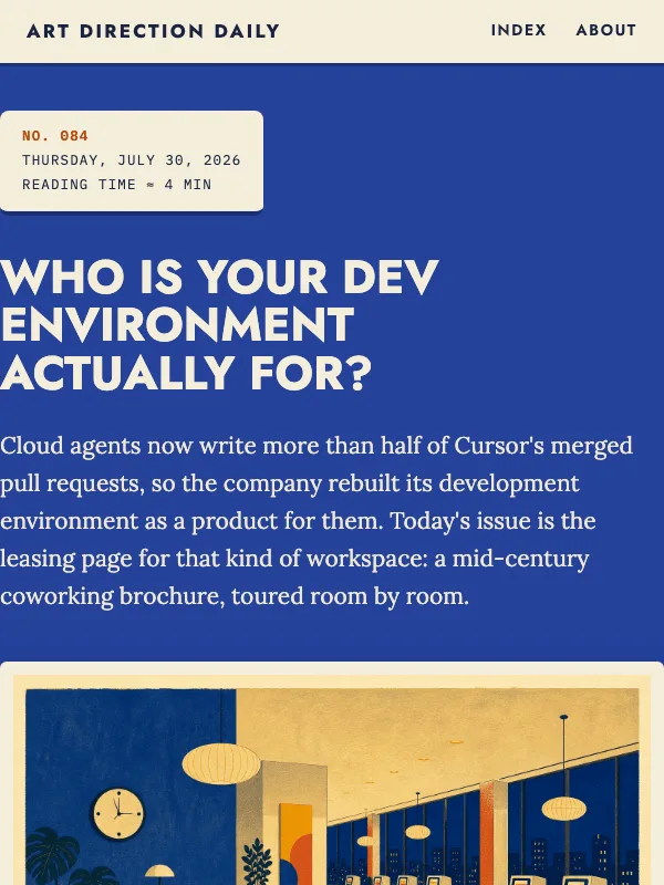 Issue 084 — Who is your dev environment actually for?