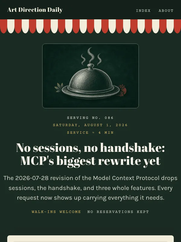 Issue 086 — No sessions, no handshake: MCP's biggest rewrite yet