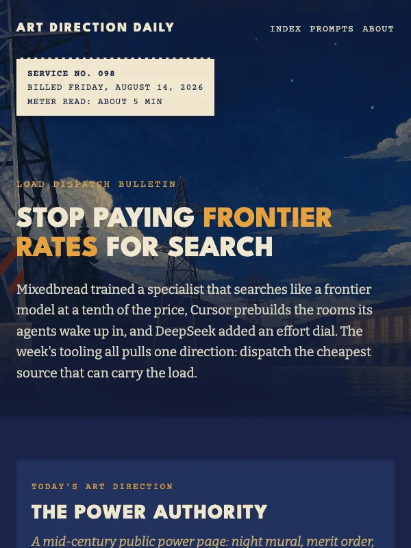 Issue 098 — Stop paying frontier rates for search