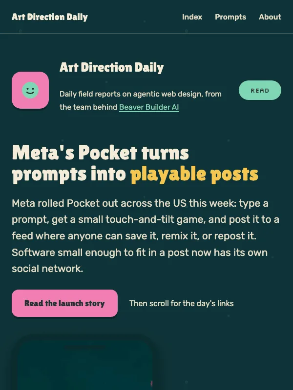Issue 104 — Meta's Pocket turns prompts into playable posts