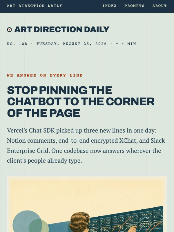 Issue 108 — Stop pinning the chatbot to the corner of the page