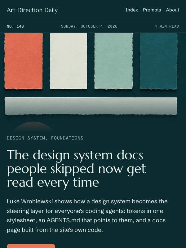 Issue 148 — The design system docs people skipped now get read every time