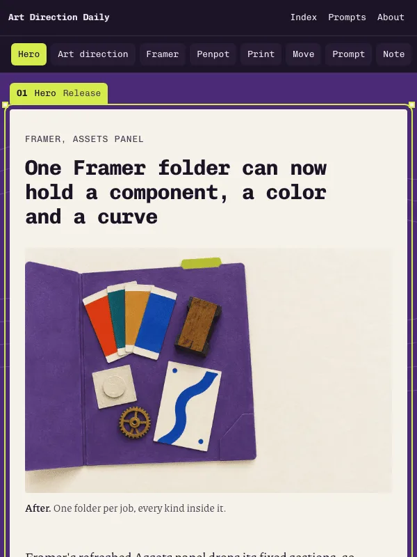 Visual result for the The Asset Panel prompt
